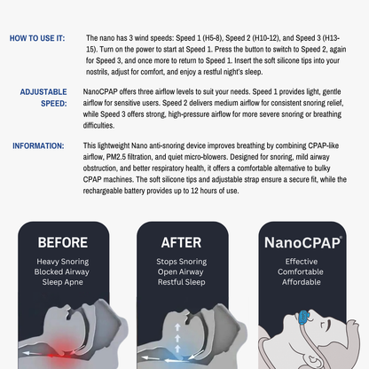NanoCPAP Electric Anti-Snoring Device